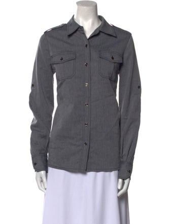 Tory Burch Long Sleeve Button-Up Top