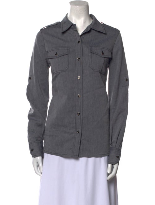 Tory Burch Long Sleeve Button-Up Top