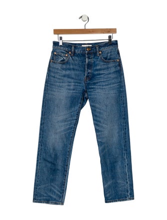Tory Burch Mid-Rise Straight Leg Jeans