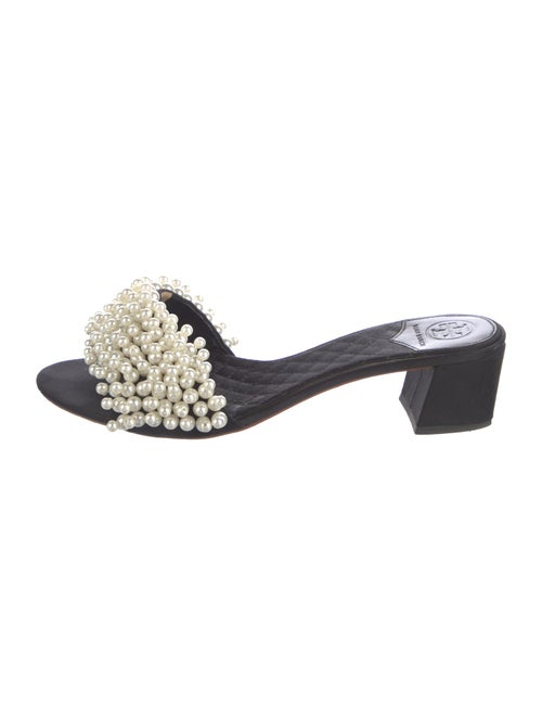 Tory Burch Satin Beaded Accents Mules