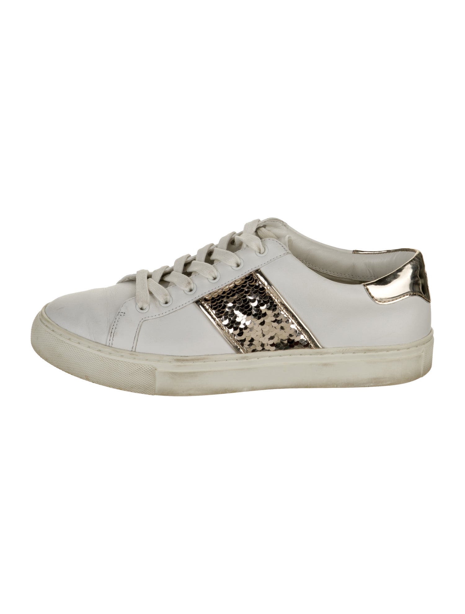 Tory Burch Leather Colorblock Pattern Sneakers