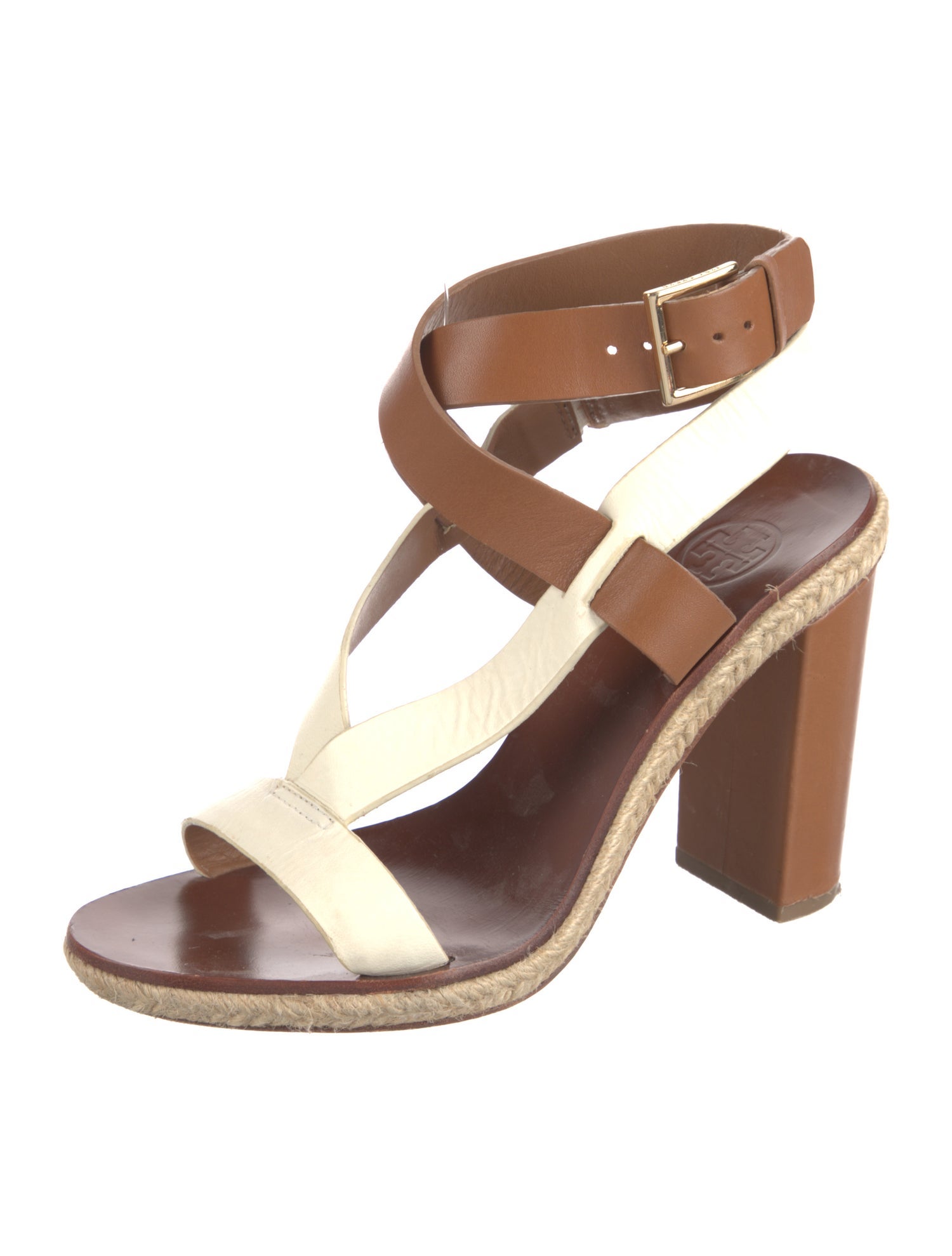 Tory Burch Leather Colorblock Pattern Sandals