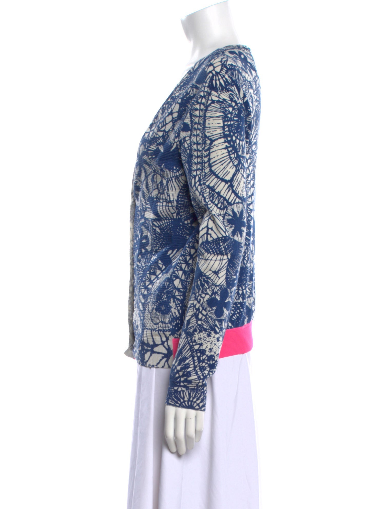 Tory Burch Printed V-Neck Sweater