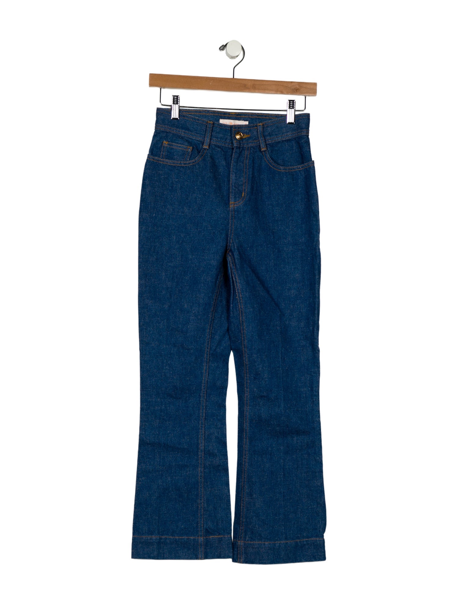 Tory Burch Mid-Rise Straight Leg Jeans