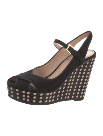 Tory Burch Suede Printed Slingback Pumps