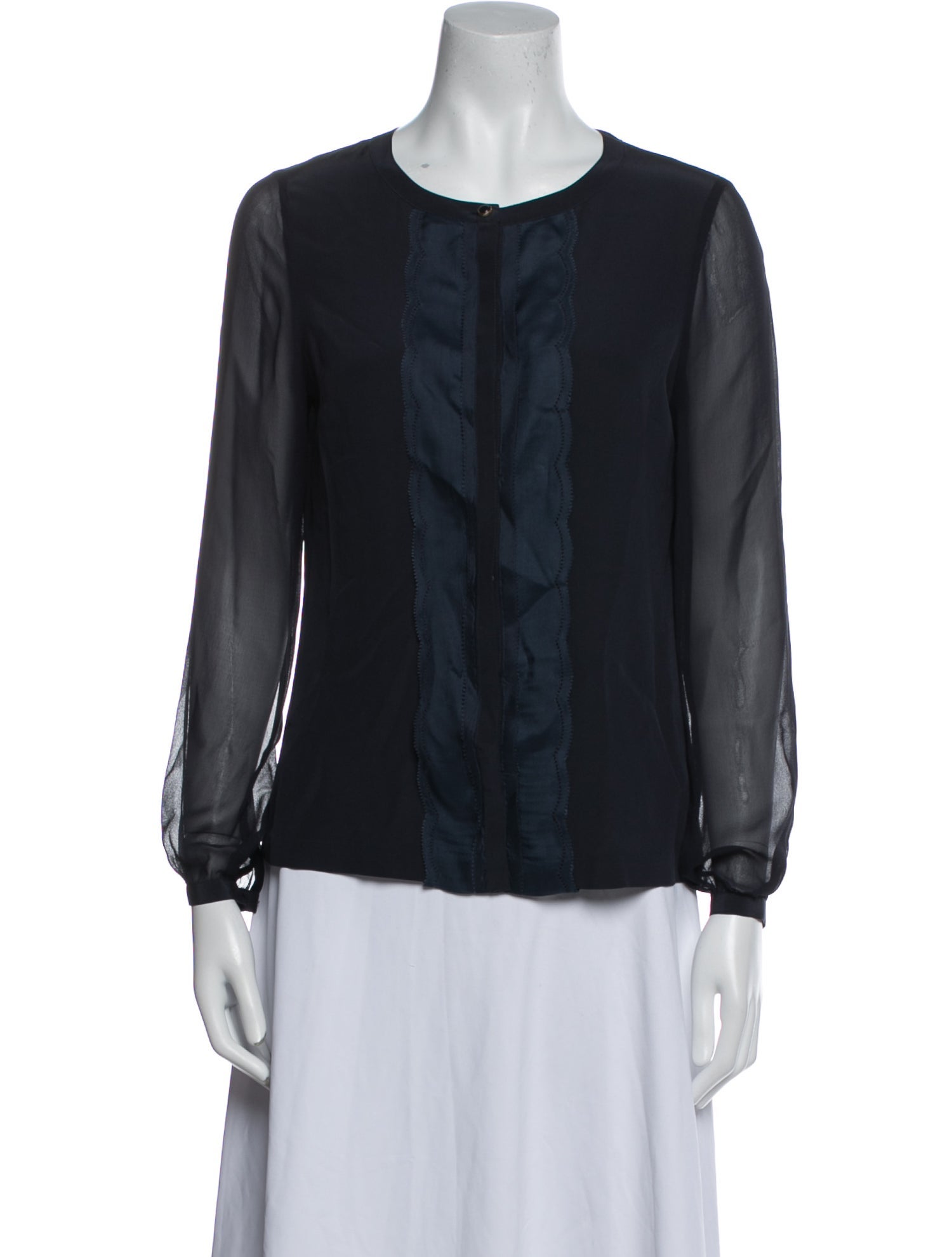 Tory Burch Silk Crew Neck Blouse