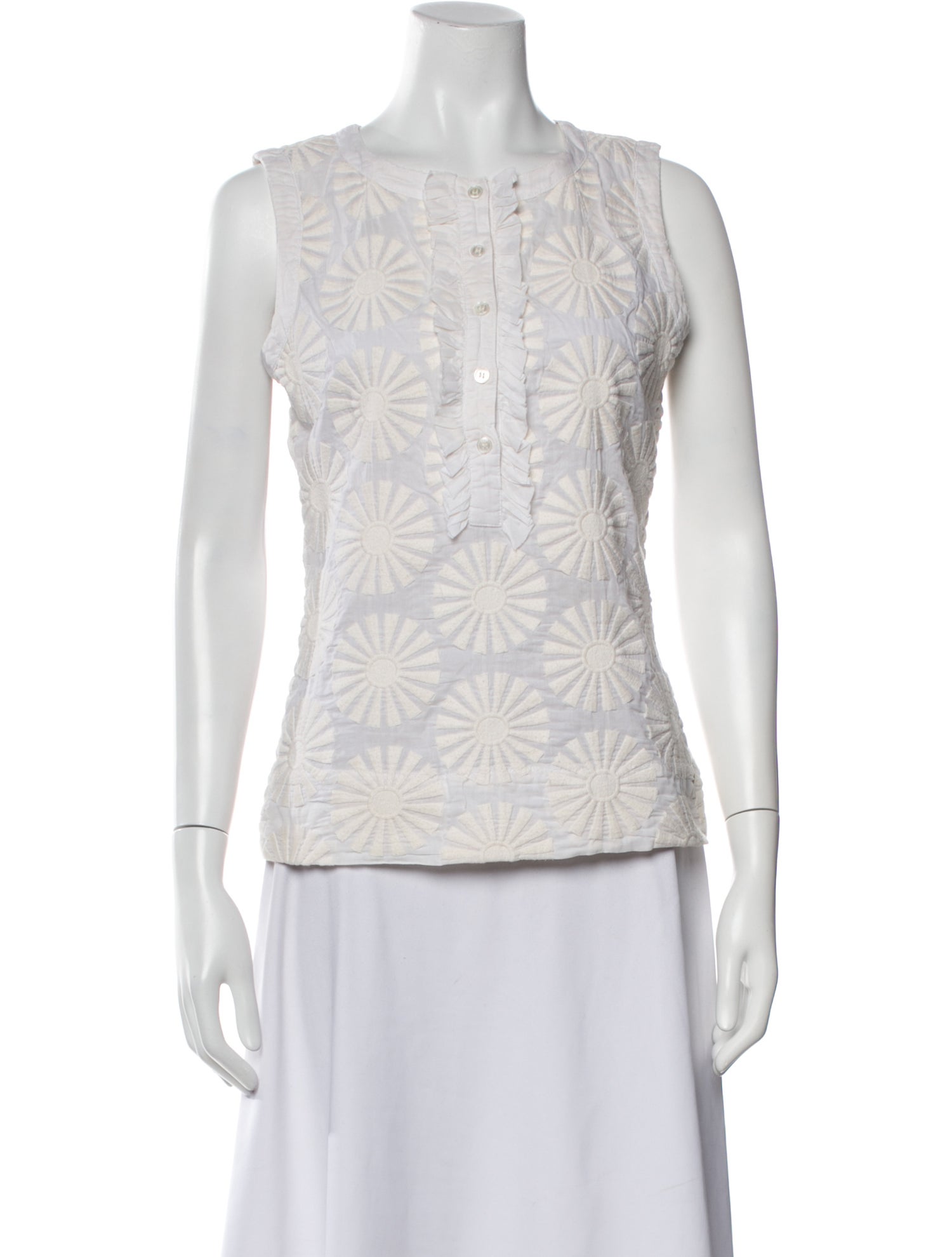 Tory Burch Printed Square Neckline Top