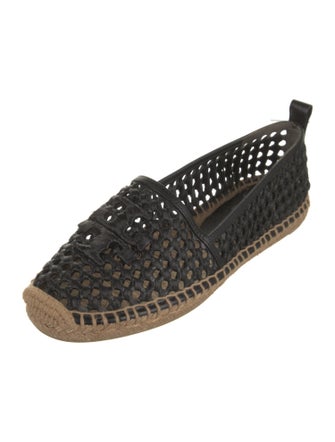 Tory Burch Leather Tweed Pattern Espadrille Sneakers