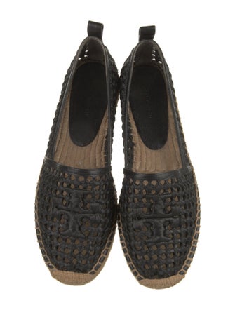 Tory Burch Leather Tweed Pattern Espadrille Sneakers