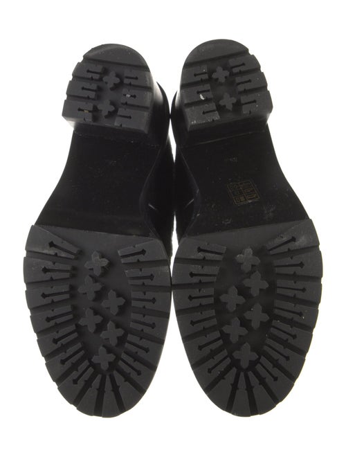 Tory Burch Leather Tweed Pattern Combat Boots