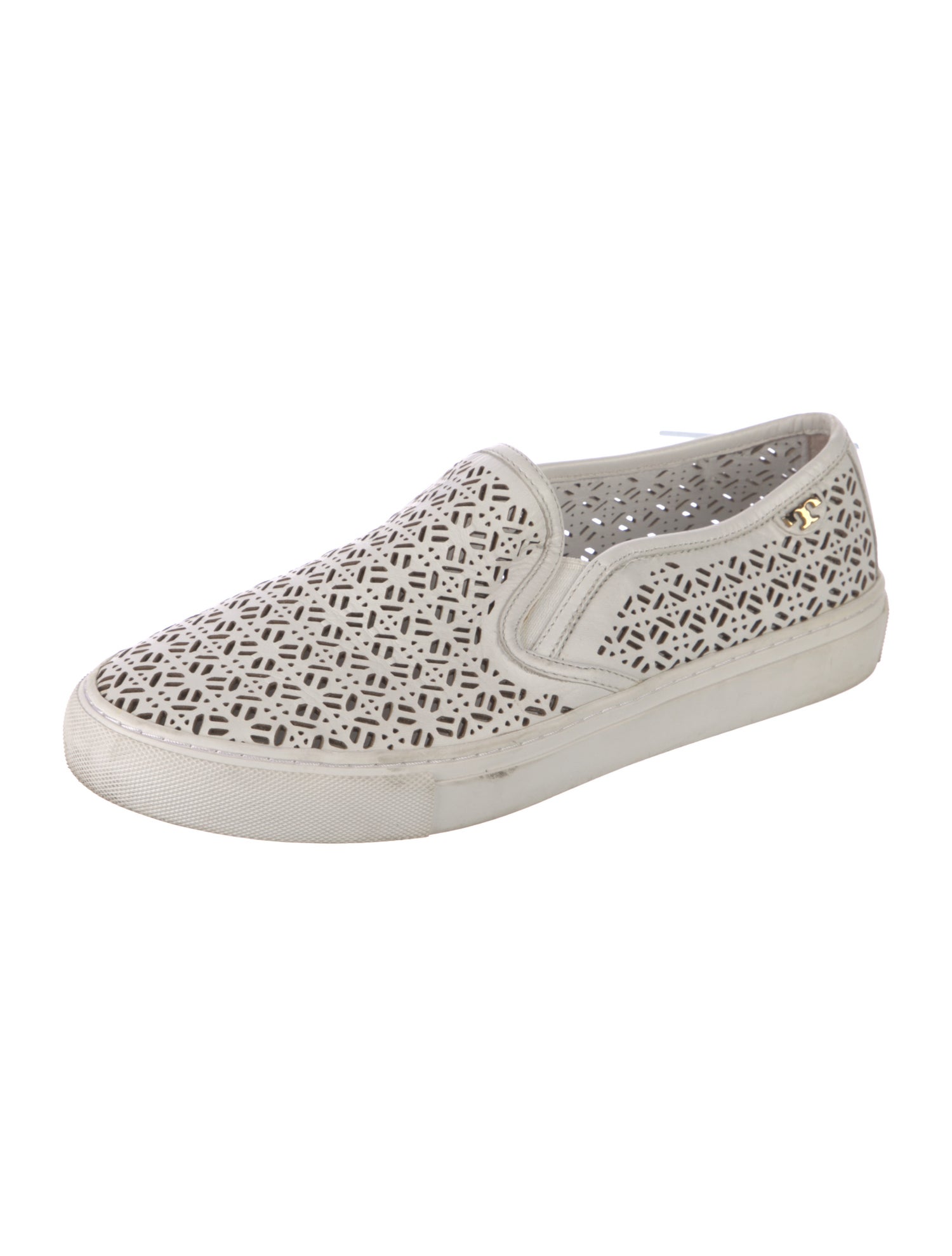 Tory Burch Leather Lasercut Accents Sneakers