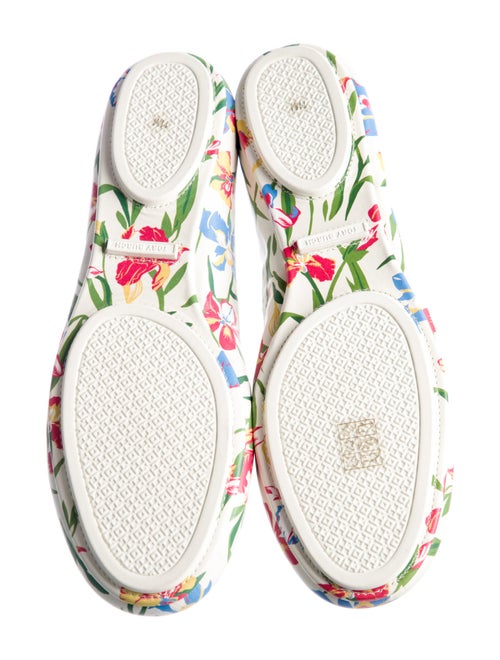 Tory Burch Leather Floral Print Ballet Flats