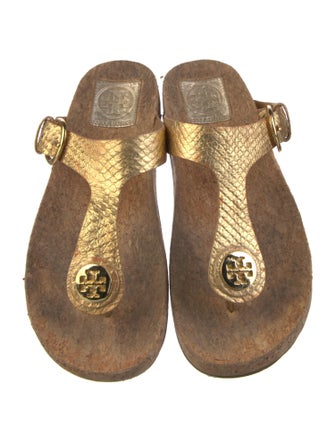 Tory Burch Leather Trim Embellishment Flip Flops