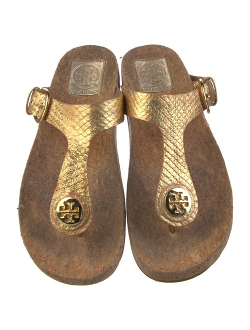 Tory Burch Leather Trim Embellishment Flip Flops