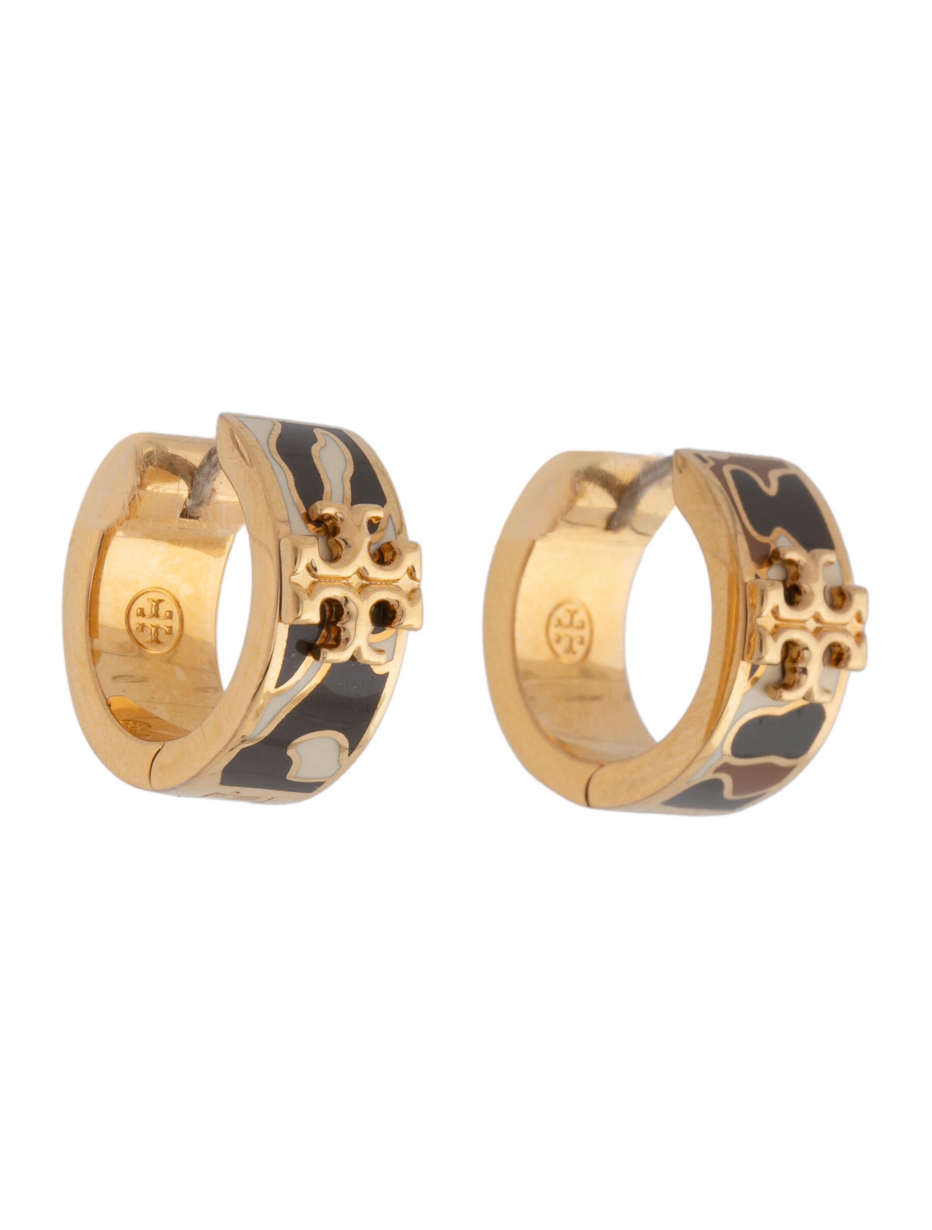 Tory Burch Enamel Kira Huggie Hoop Earrings