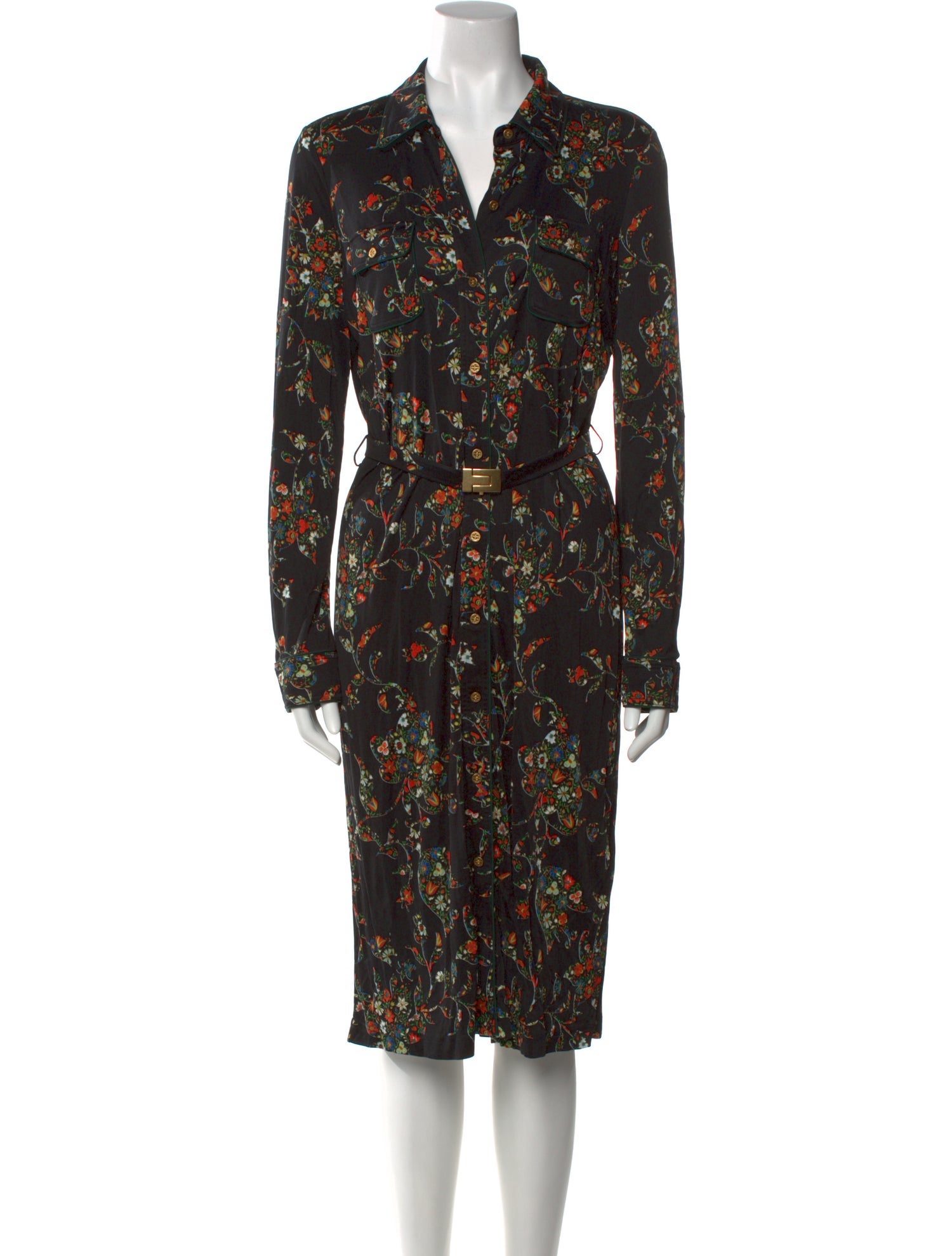 Tory Burch Floral Print Midi Length Dress