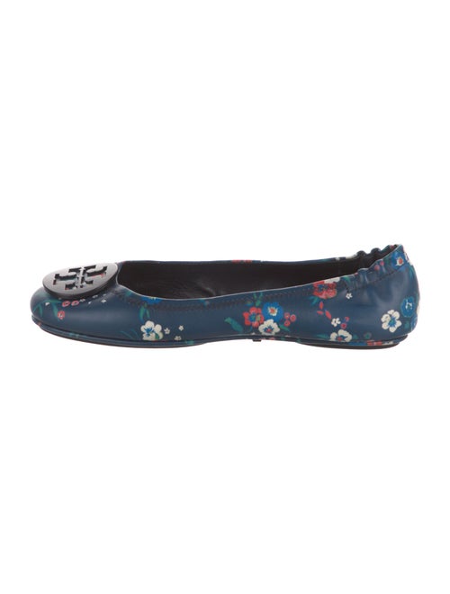Tory Burch Leather Floral Print Flats