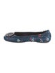 Tory Burch Leather Floral Print Flats