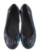 Tory Burch Leather Floral Print Flats