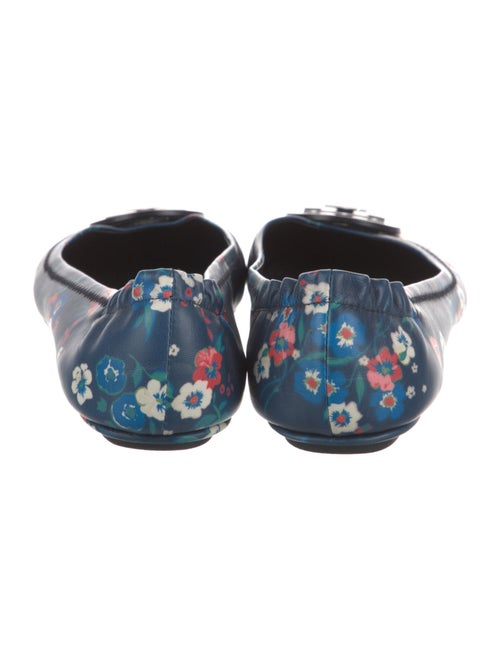 Tory Burch Leather Floral Print Flats