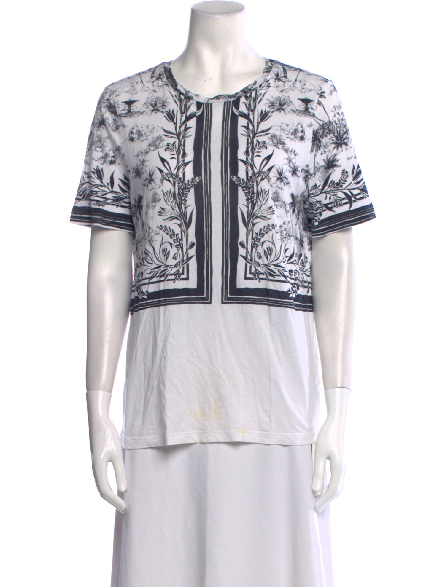 Tory Burch Printed Crew Neck Blouse