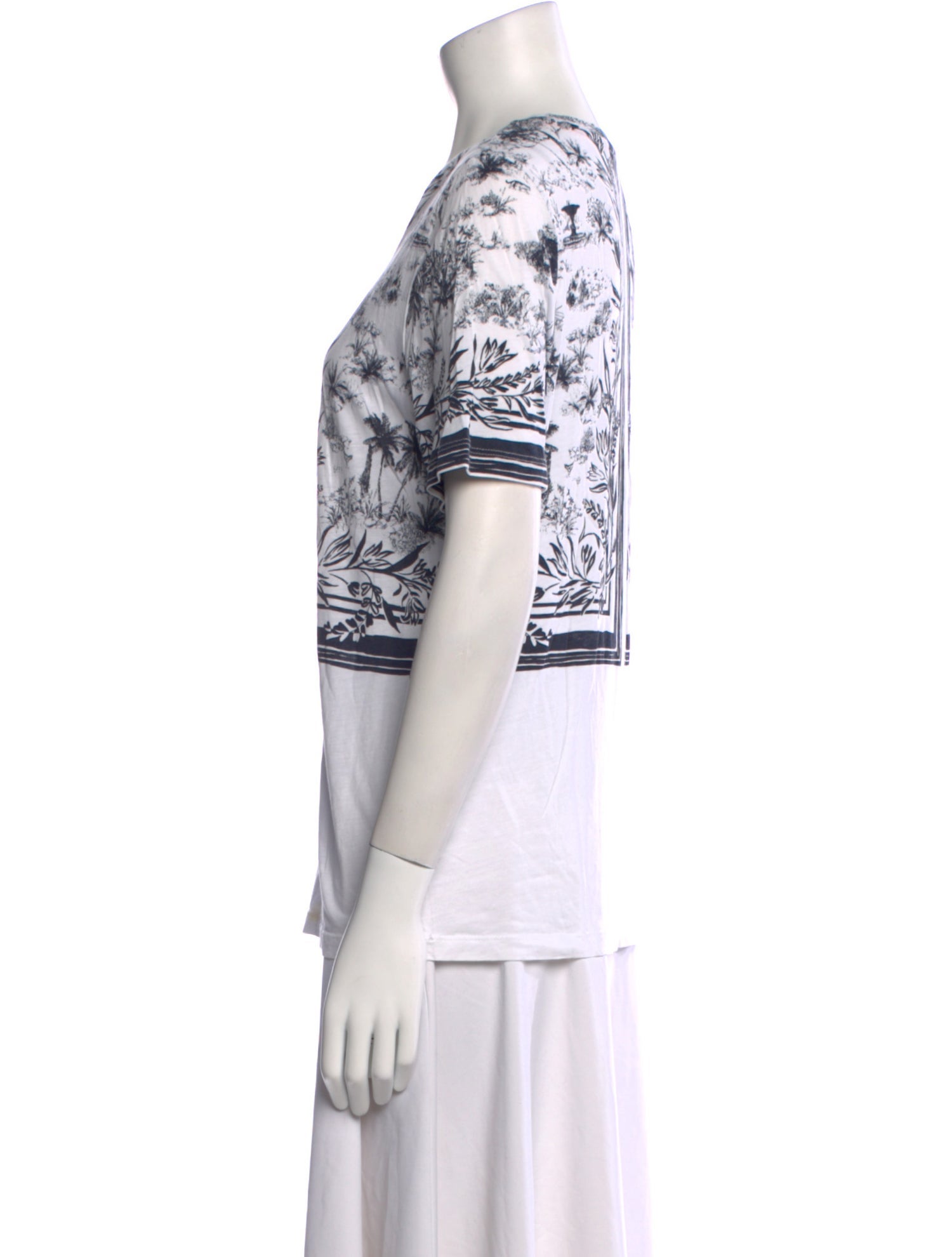 Tory Burch Printed Crew Neck Blouse