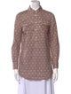 Tory Burch Printed Long Sleeve Button-Up Top