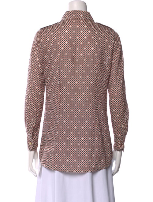 Tory Burch Printed Long Sleeve Button-Up Top