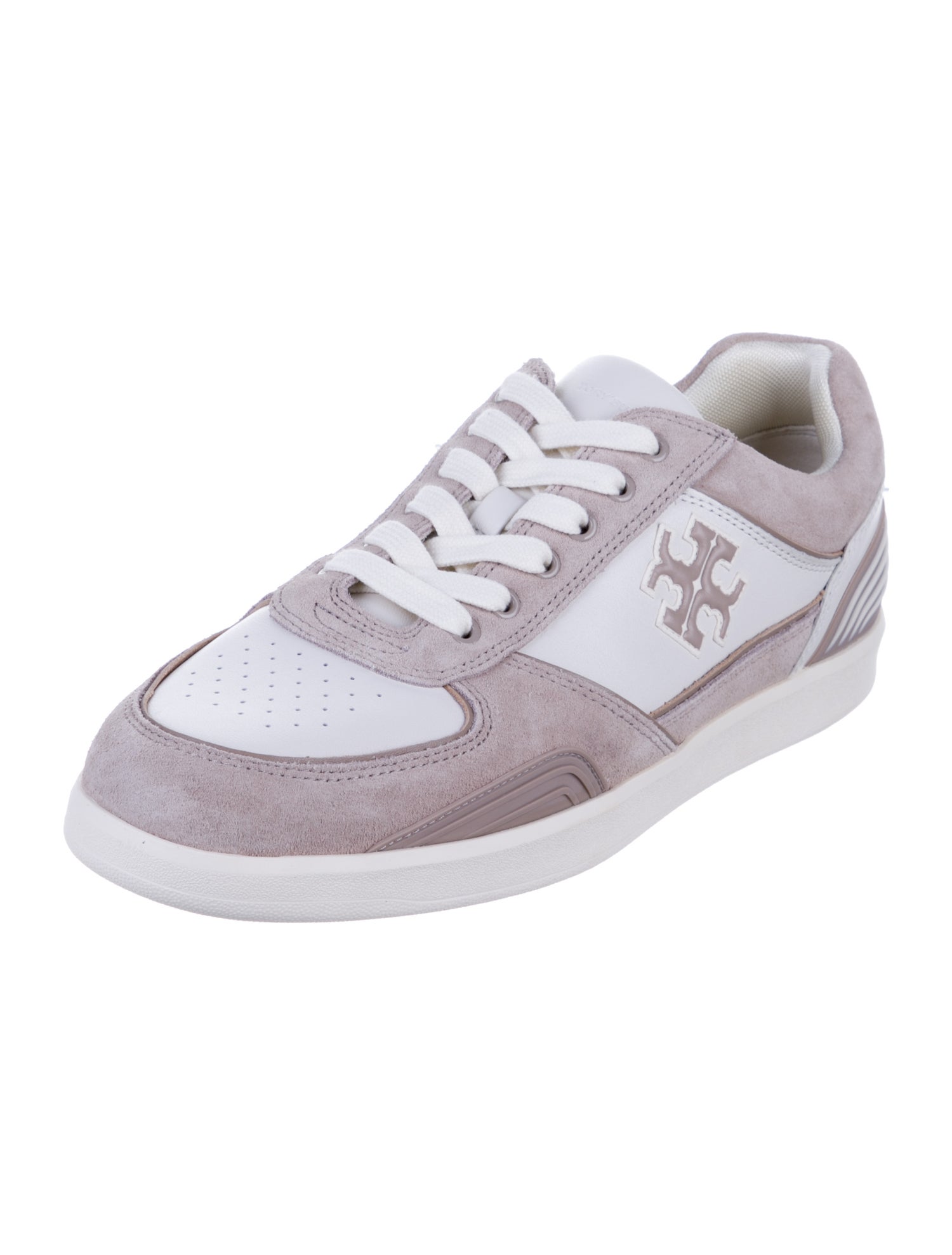 Tory Burch Leather Colorblock Pattern Sneakers