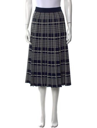 Tory Burch Plaid Print Midi Length Skirt