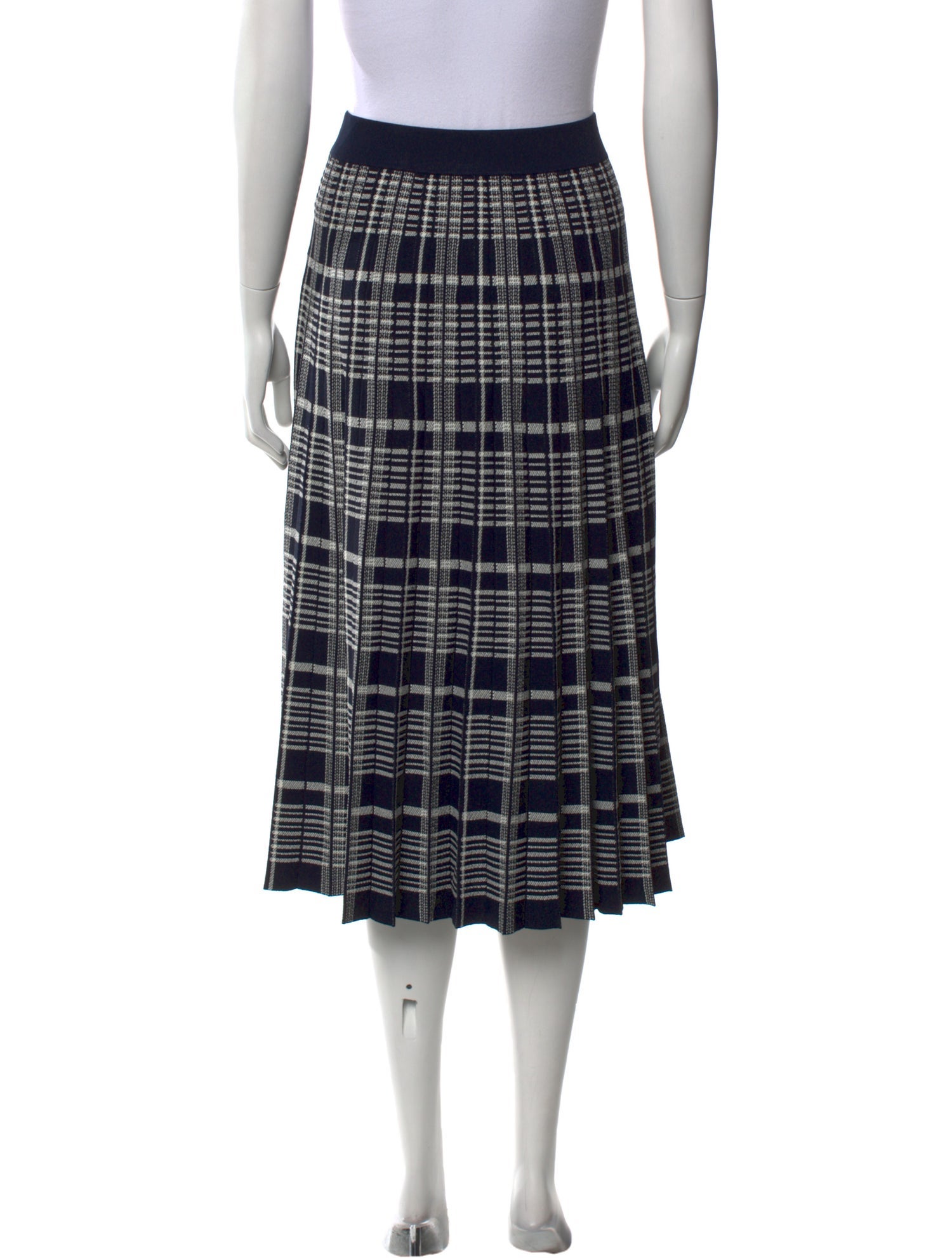 Tory Burch Plaid Print Midi Length Skirt