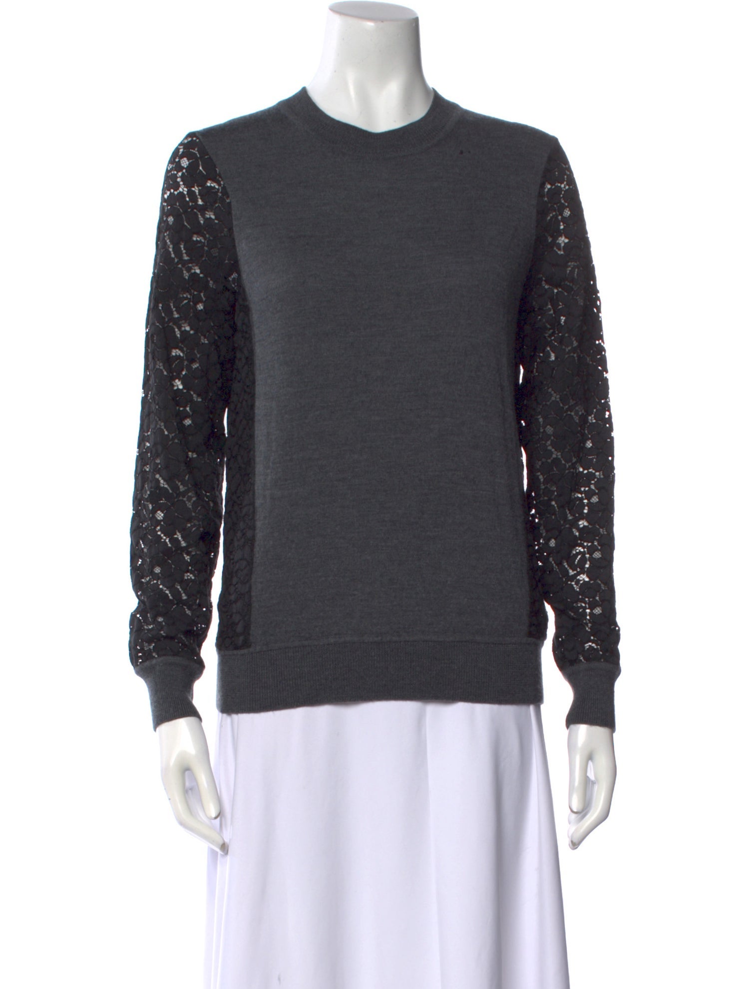 Tory Burch Merino Wool Colorblock Pattern Sweatshirt