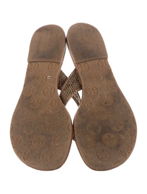 Tory Burch Leather Polka Dot Print Flip Flops
