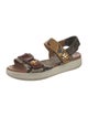 Tory Burch Embossed Leather Printed Slingback Sandals