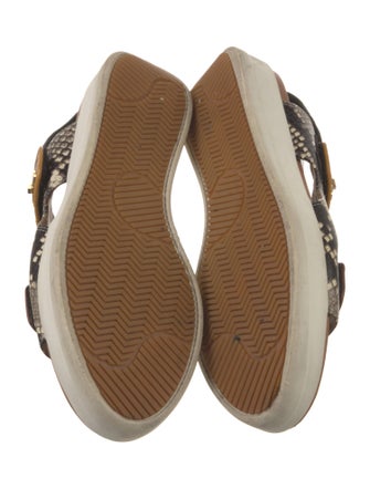 Tory Burch Embossed Leather Printed Slingback Sandals