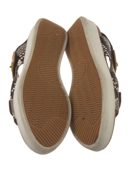 Tory Burch Embossed Leather Printed Slingback Sandals