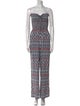 Tory Burch Printed Strapless Jumpsuit