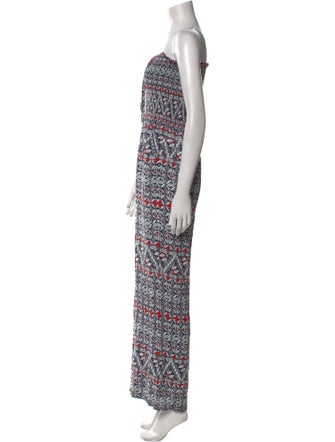 Tory Burch Printed Strapless Jumpsuit
