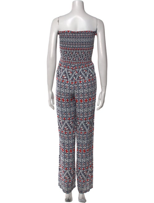 Tory Burch Printed Strapless Jumpsuit