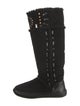 Tory Burch Suede Crystal Embellishments Riding Boots