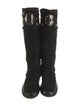 Tory Burch Suede Crystal Embellishments Riding Boots