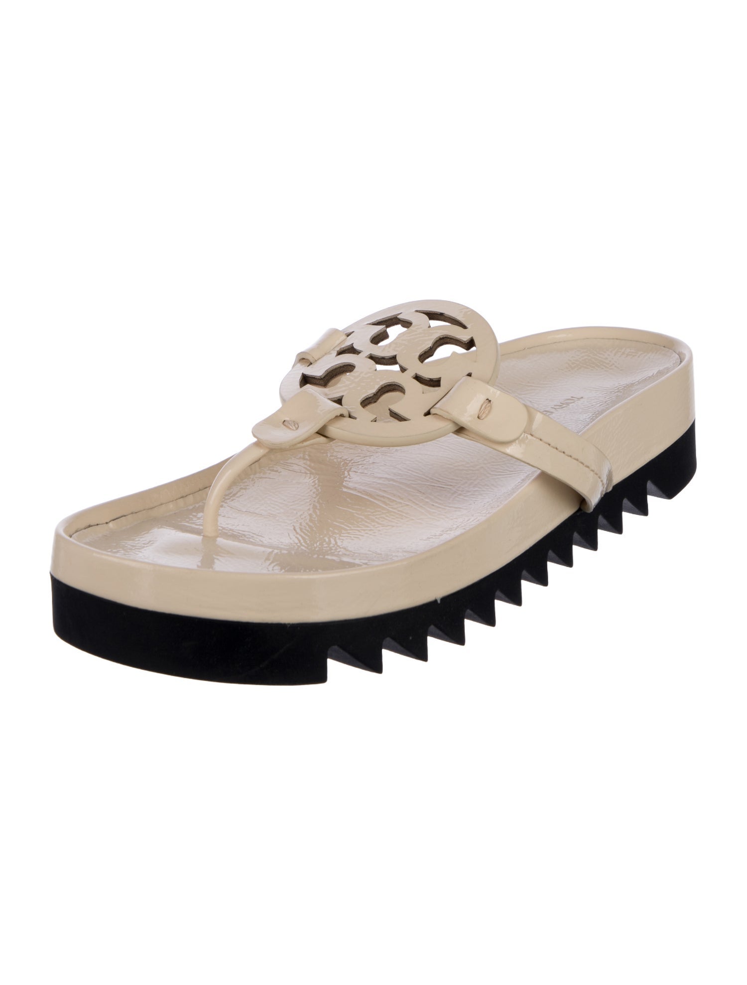 Tory Burch Patent Leather Flip Flops