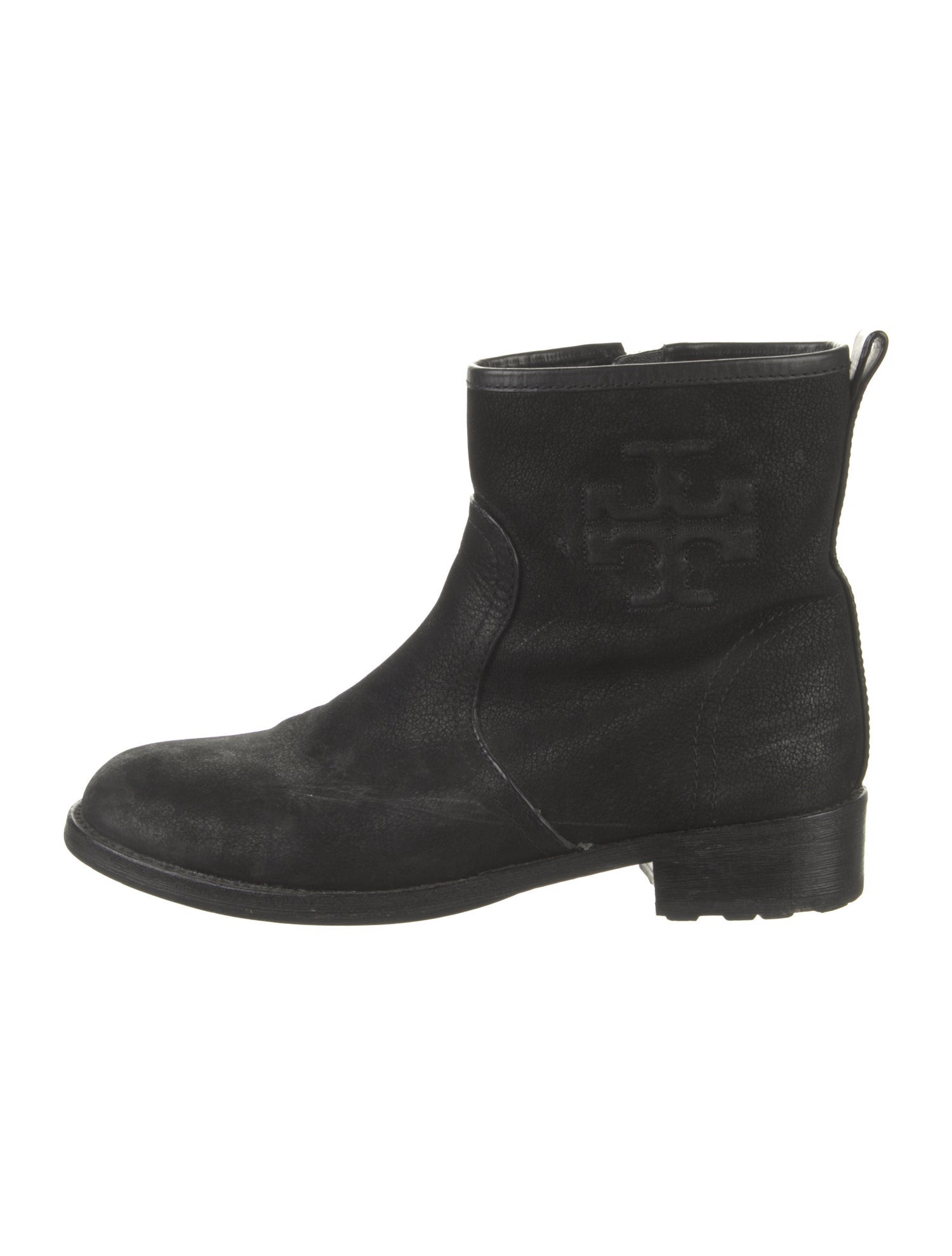 Tory Burch Suede Leather Trim Embellishment Boots
