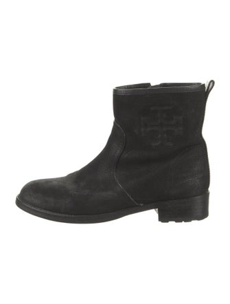 Tory Burch Suede Leather Trim Embellishment Boots