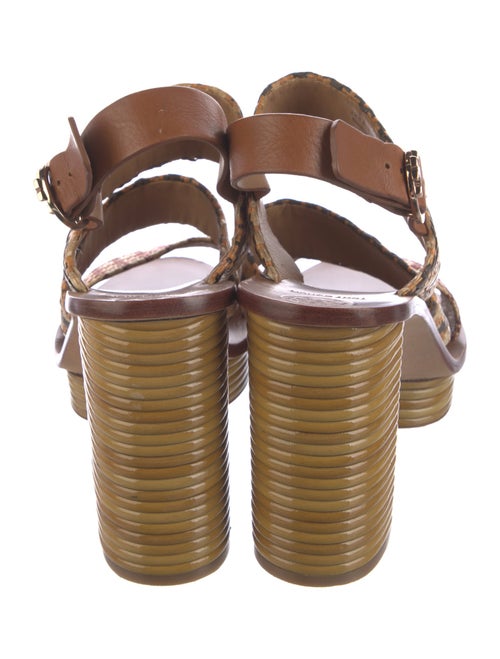 Tory Burch Straw Printed Slingback Sandals