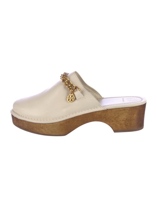 Tory Burch Leather Chain-Link Accents Mules