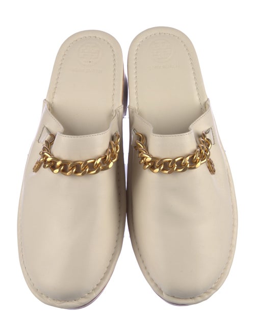Tory Burch Leather Chain-Link Accents Mules
