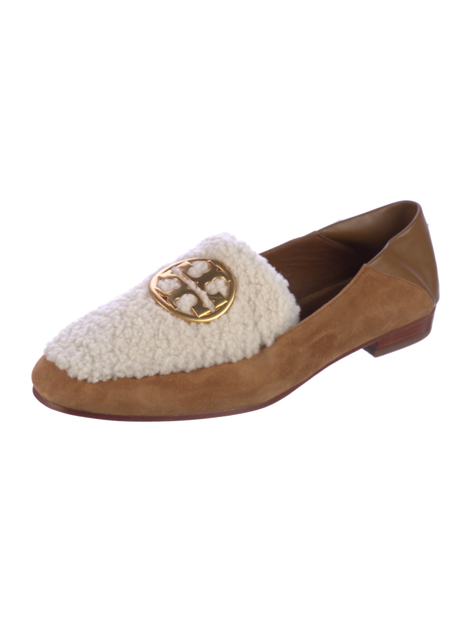 Tory Burch Suede Colorblock Pattern Loafers