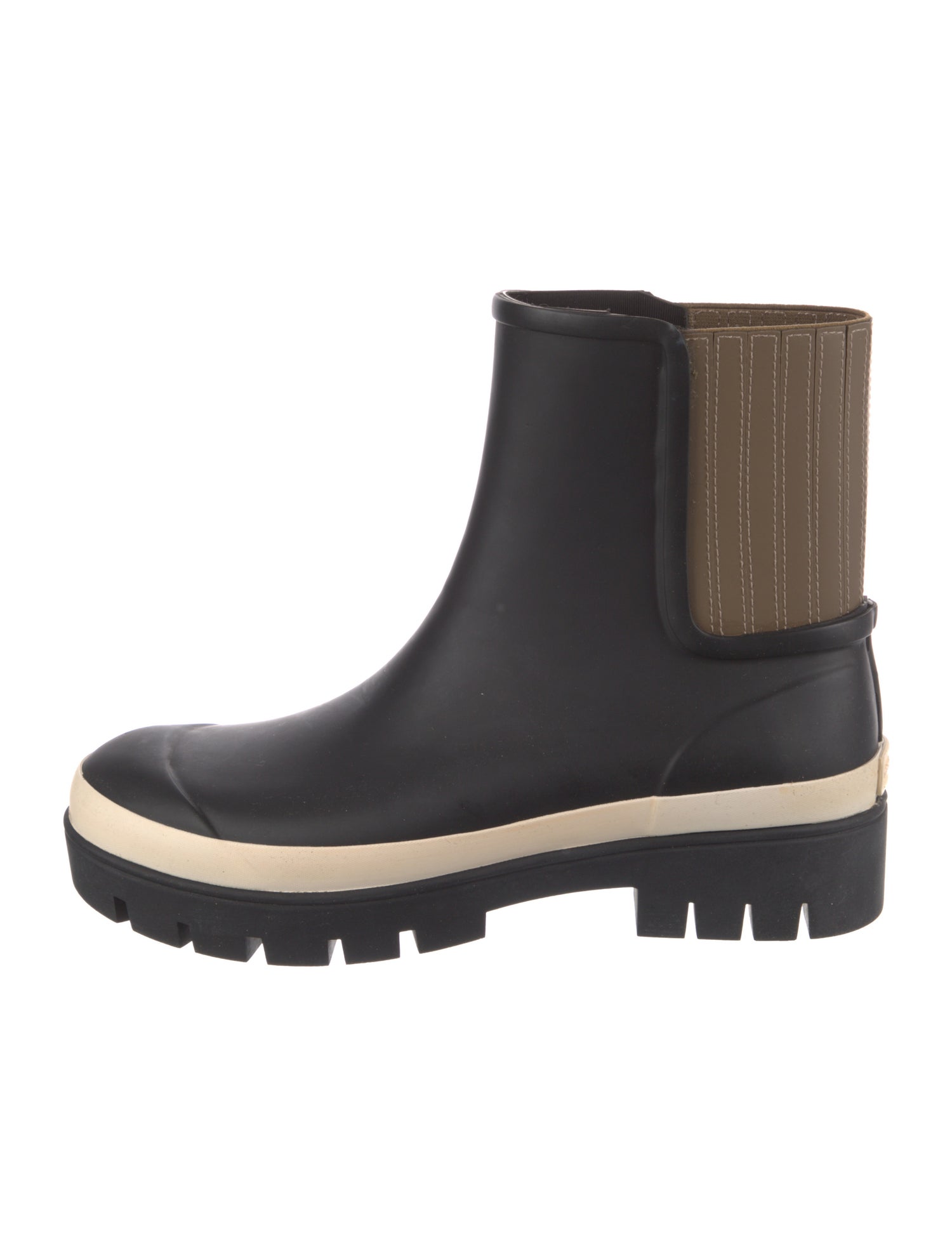Tory Burch Rubber Colorblock Pattern Rain Boots
