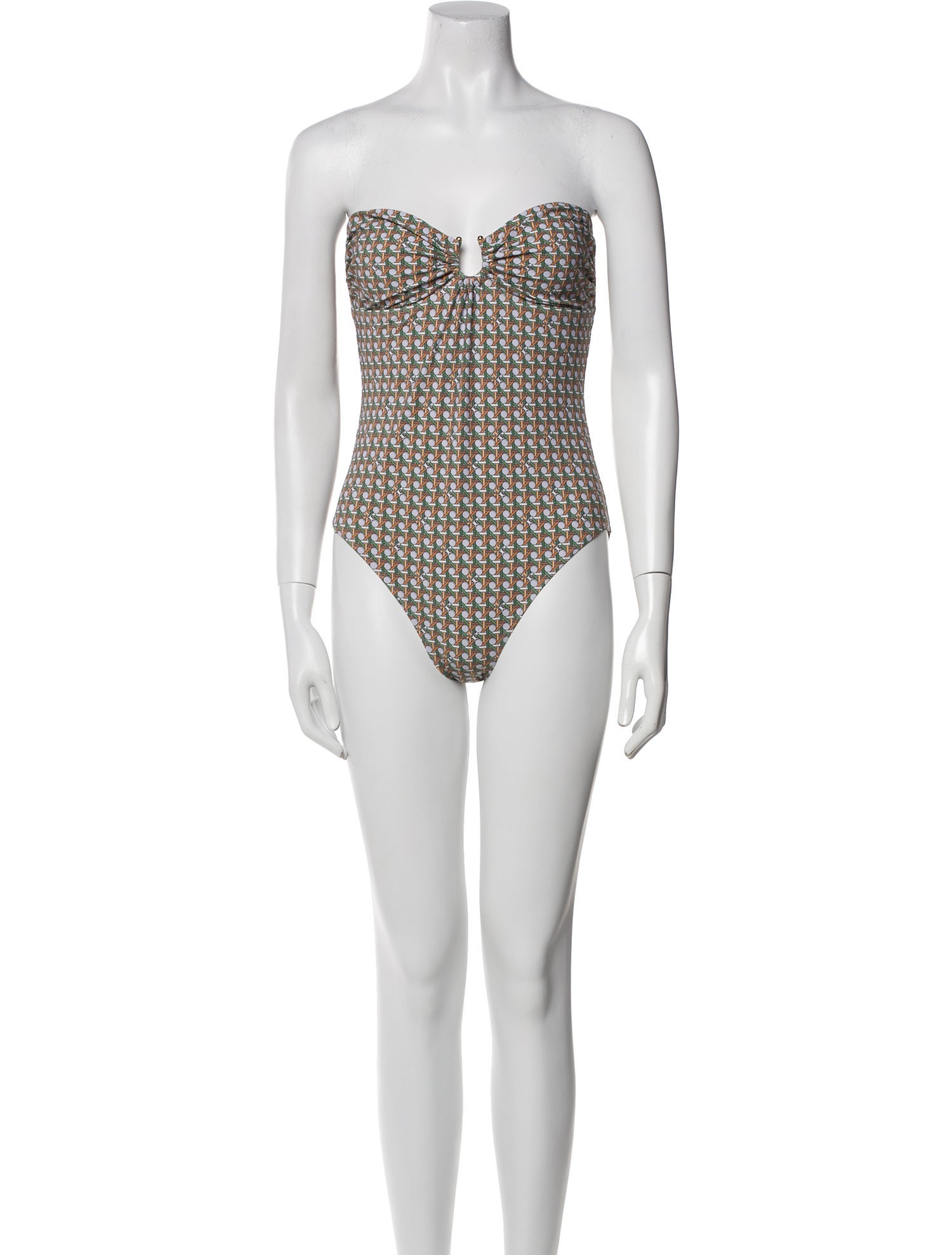 Tory Burch Printed Ruffle Embellishment One-Piece w/ Tags